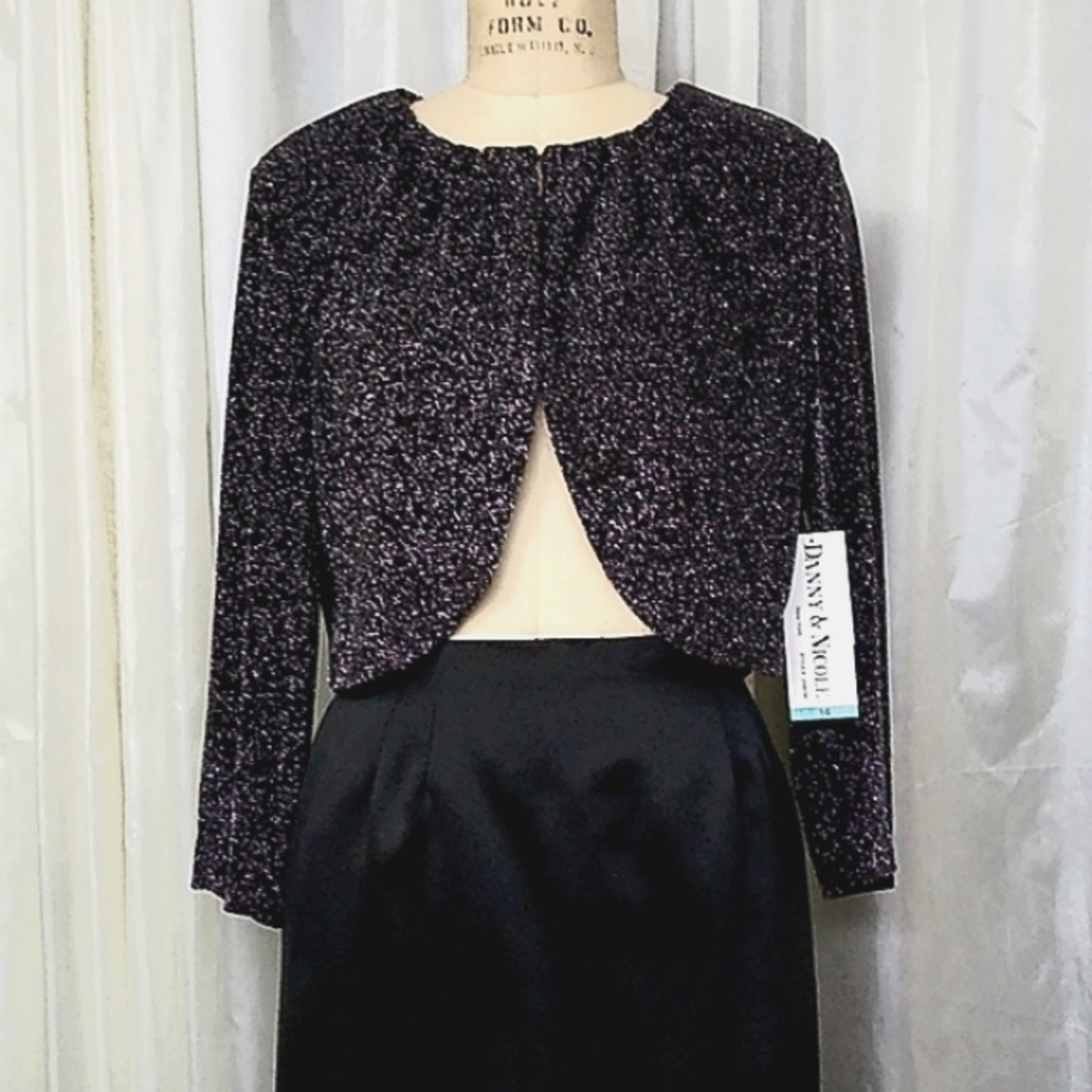 Evening  sparkling silver-black jacket